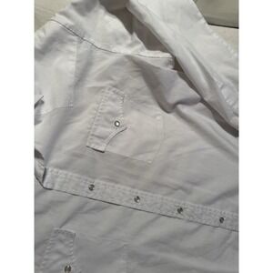 Men's Vintage Plains Western Wear Pearl Snap White Long Sleeve 25 X 31